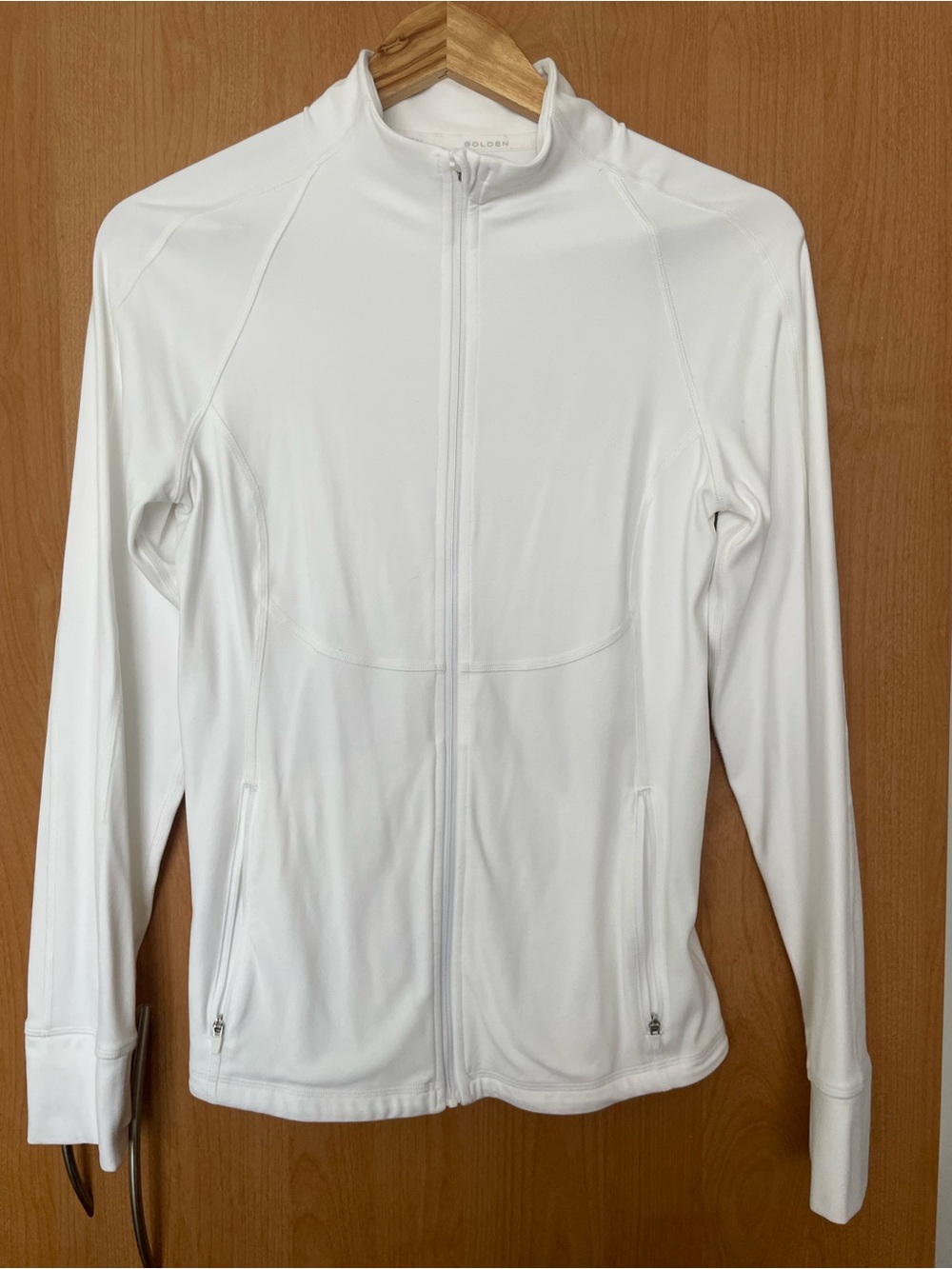 Aritzia Golden Parallel Zip up size L White
